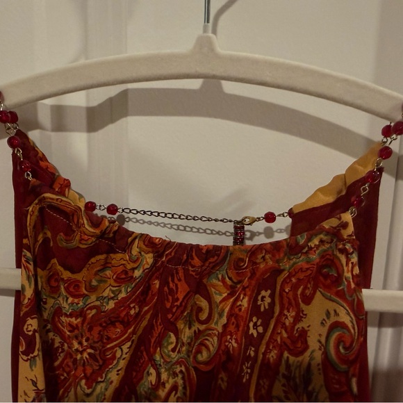 Silk  Halter Maxi Dress with beading on neckline - Picture 12 of 15